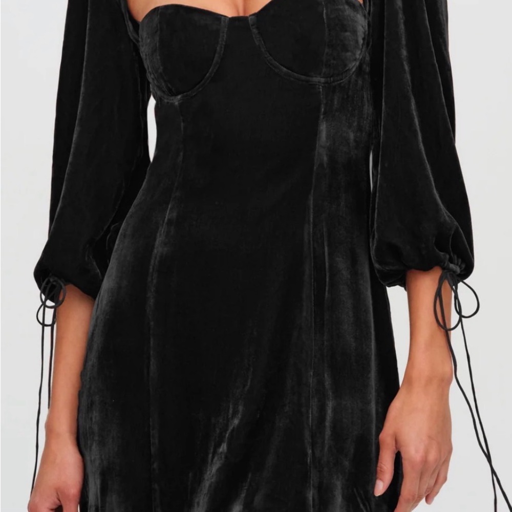 For Love And Lemons Black Velvet Mini Dress